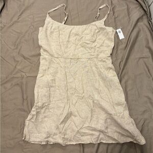 Old Navy Cream linen blend mini dress